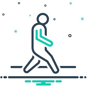 Mix icon for walk iteration itinerancy trek pace tempo gait ploy footstep walking haste